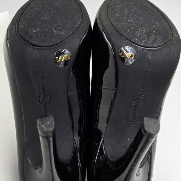 Jessica Simpson Pumps Heels Black Patent 5.5M 4" - Picture 6 of 11